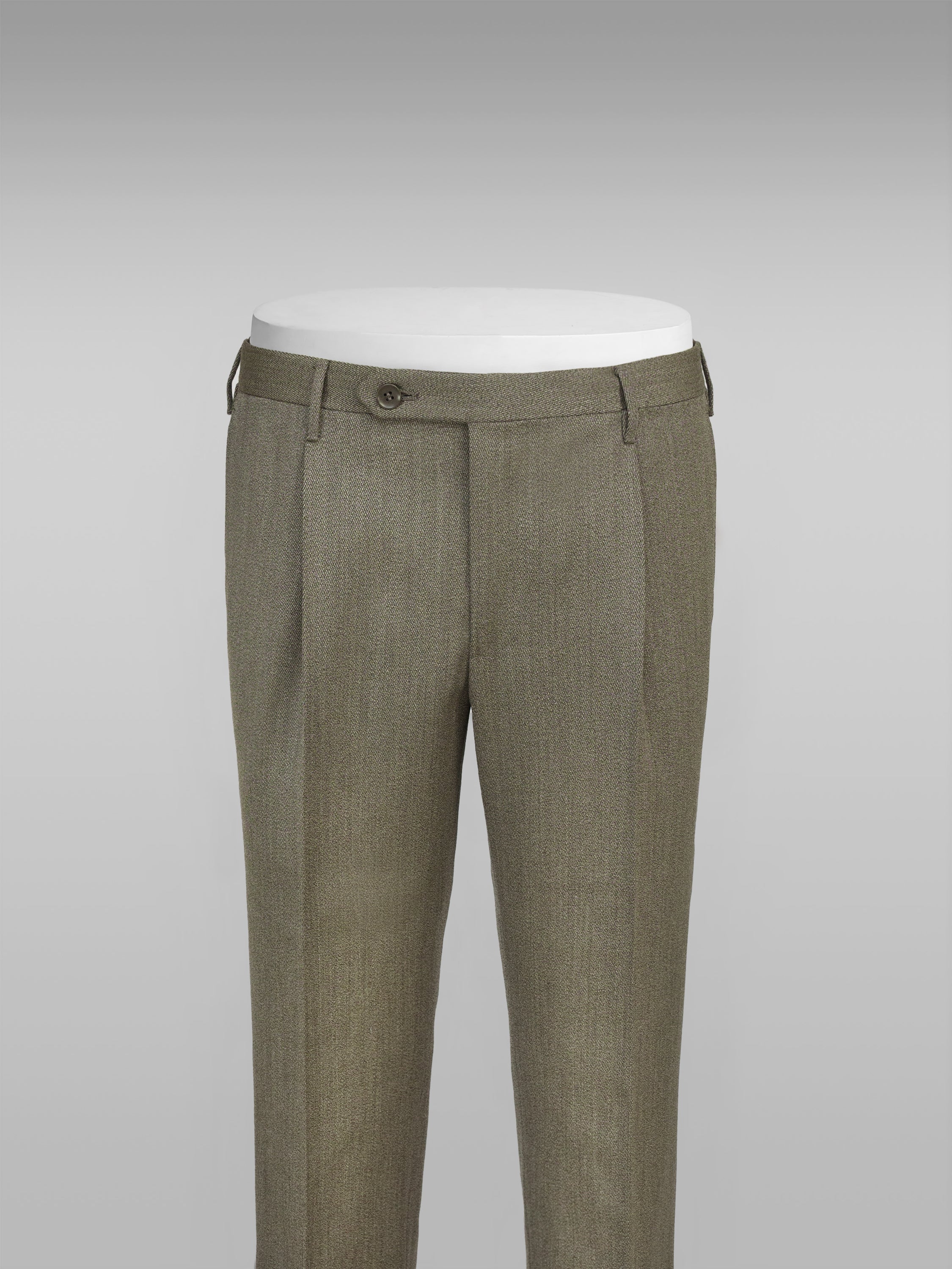 Light brown pair of regular fit covert wool trousers